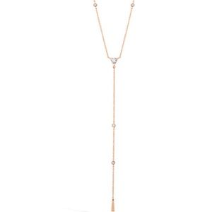 Heart On Fire Triplicity triangle lariat necklace in rose gold with diamonds